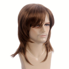 Men's Brown Middle Length Wig for Winter Soldier Cosplay Costume