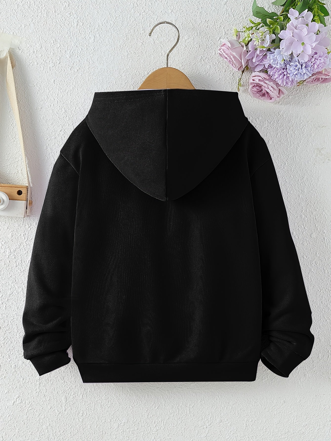 Girls 'Smile' Letter Print Hooded Sweatshirt Pullover Hoodie