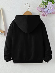 Girls 'Smile' Letter Print Hooded Sweatshirt Pullover Hoodie