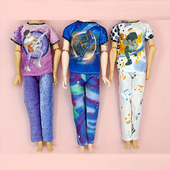 Y2K Casual Series Male Doll Clothes with Guitar Print for 12 Dolls