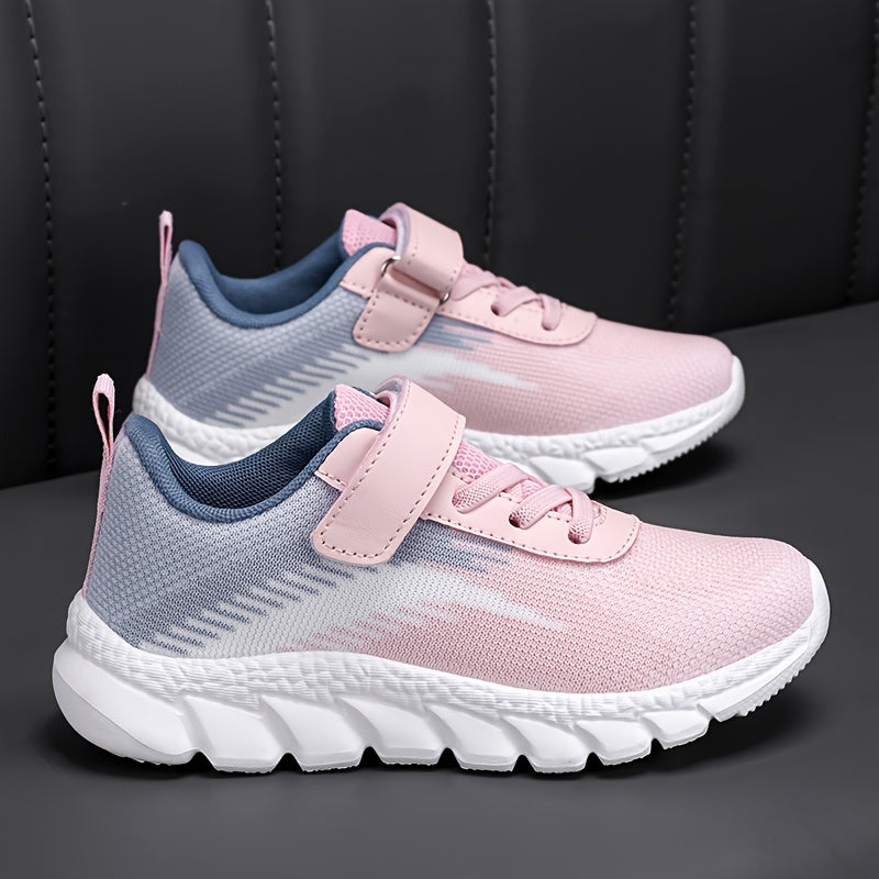 Girl's Breathable Woven Knit Sneakers for Outdoor Activities
