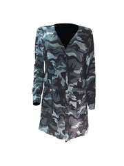Women's Camo Print Cardigan Long Sleeve Coat