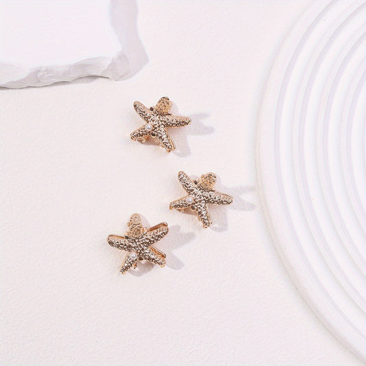 3pcs Small Starfish Hair Claw Nonslip Braids Shark Claw Women Girls Sweet Hair