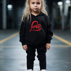 OERYUI 2pcs LOVE Print Hoodies Pants Set for Girls Boys Spring Fall