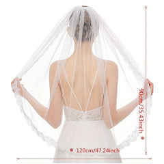 Lace Edge Wedding Veil With Comb