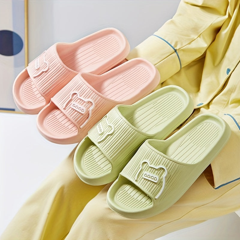 Women's Bear & Letter Indoor Slides Non Slip Shoes