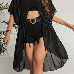 Kimono Women's Plus Semi Sheer Cover Up