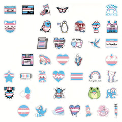 Transgender Pride Vinyl Stickers - 100pcs Pack