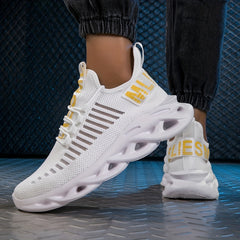 Thick Sole Shock Absorption Sneakers Lightweight Mesh Running Shoes
