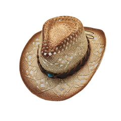 Straw Beach Sun Hat Lightweight Western Cowboy Hat For Men Women