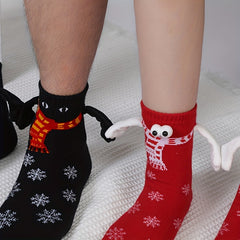 Christmas Hand In Hand Socks - 1 Pair, 4 Pairs, Magnetic, Big Eye Socks
