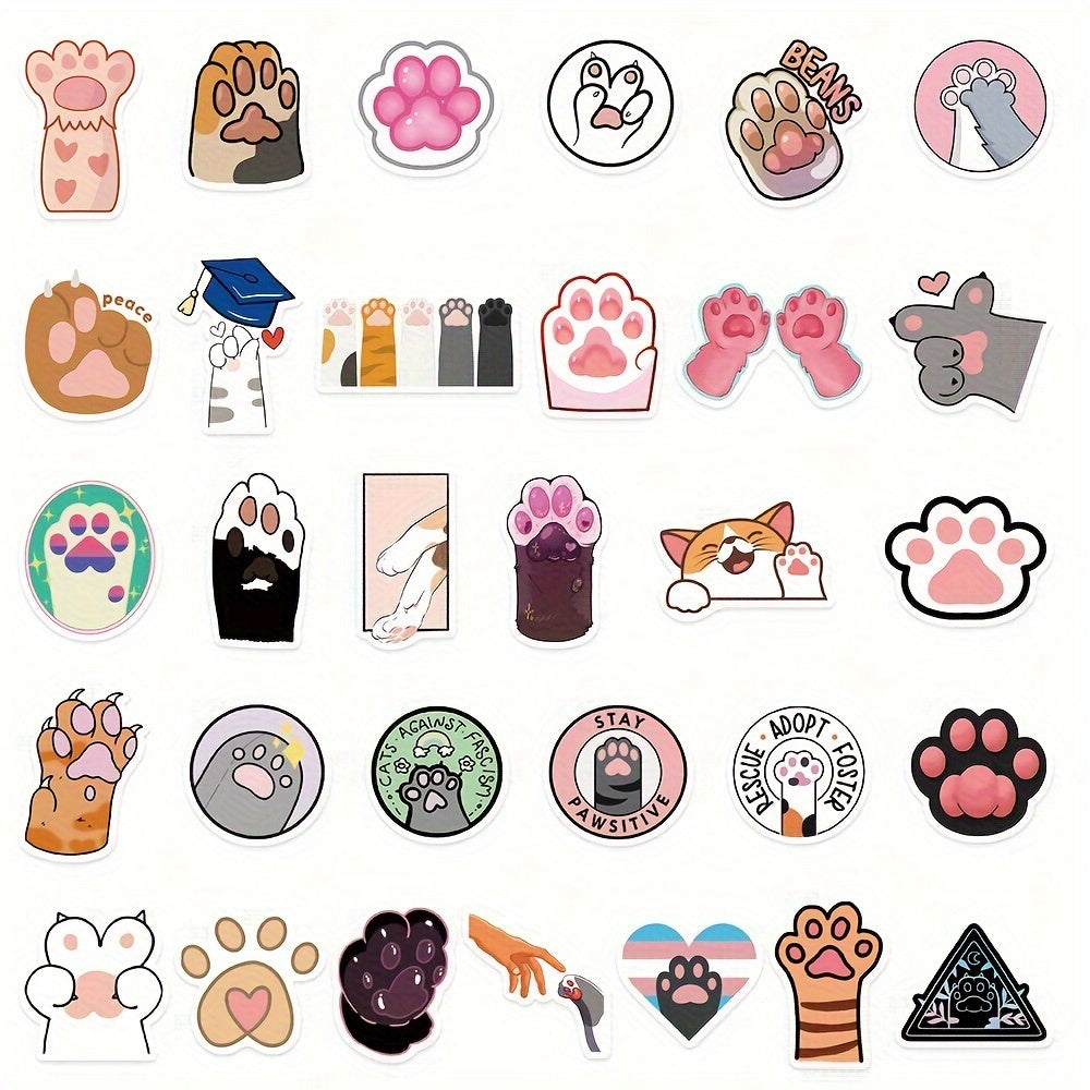 61pcs Cat Claw Stickers Laptop Helmet Decoration Waterproof DIY