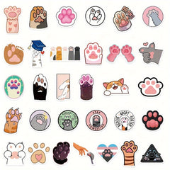 61pcs Cat Claw Stickers Laptop Helmet Decoration Waterproof DIY