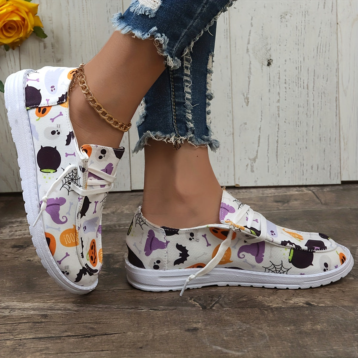 Halloween Pumpkin Ghost Lightweight Boat Shoes