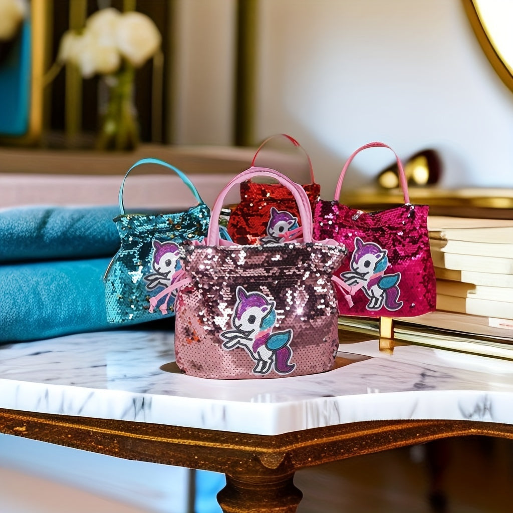 Sequin Unicorn Doll Handbag Coin Purse for Girls