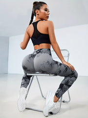 Tie Dye Yoga Workout Pants High Stretch Leggings Women's Activewear