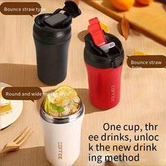400ml Stainless Steel Water Bottle Portable Leakproof Flip Top Cup