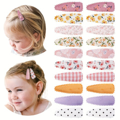 20pcs Floral Polka Dot Hair Clips for Baby Girls Headwear Accessories