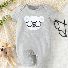 Baby Boy Bear Graphic Onesie Newborn Jumpsuit
