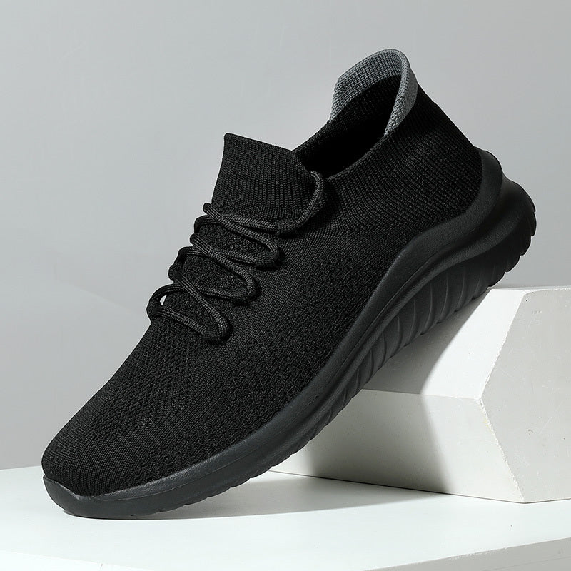 Men's Breathable Woven Sneakers - Comfortable Low Top Lace Up