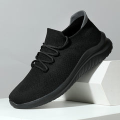 Men's Breathable Woven Sneakers - Comfortable Low Top Lace Up