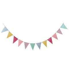 Colorful Burlap Linen Bunting Flags Birthday Party Decor