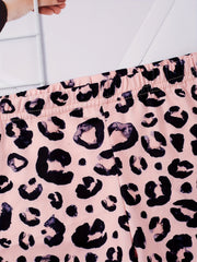 2pcs Toddler Girls Leopard Elastic Waist Biker Shorts Set