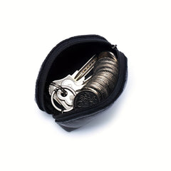 Small Leather Coin Purse Zipper Storage Bag