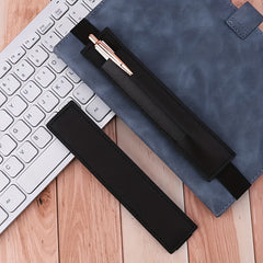 Pu Leather Elastic Buckle Pencil Case Book Pen Clip Lightweight Holder