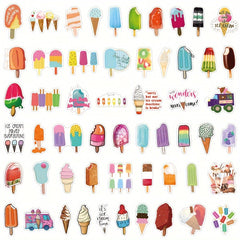 106pcs Ice Cream Waterproof Vinyl Stickers Scrapbook Laptop Bumper Skateboard