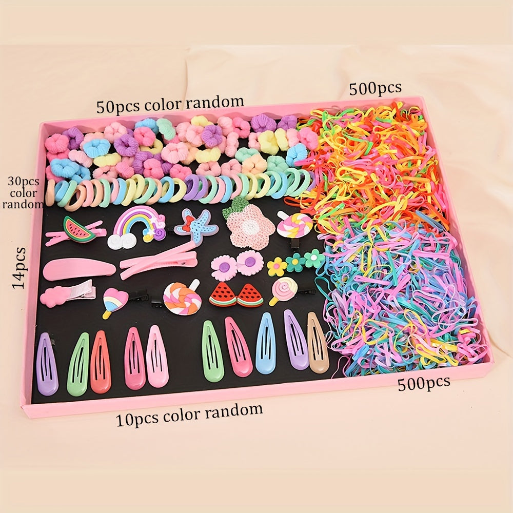 1104pcs Women Hair Accessories Set Hair Clips & Flower Hair Ties