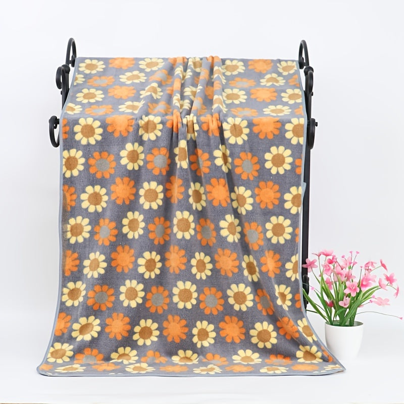Set Of 2 Towel & Bath Towel Set Soft Absorbent And Fast Drying Sun Flower