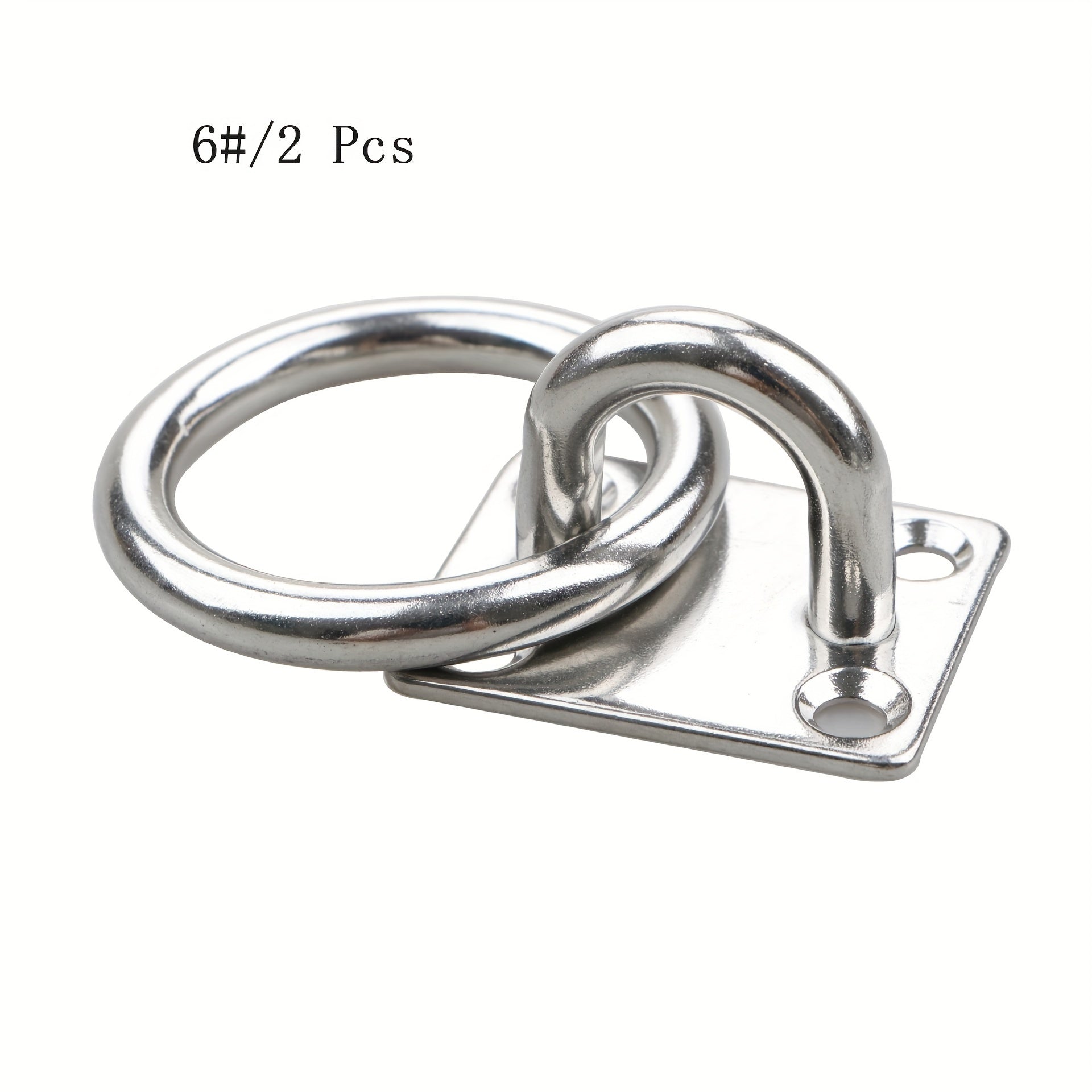 2pcs Stainless Steel Pad Eye Plate Heavy Duty Round Rings for Hammock Chairs