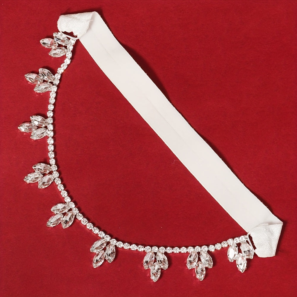 Bridal Garter Bling Thigh Chain Gemstone Cluster Leg Chain Stretchy Thigh Belt