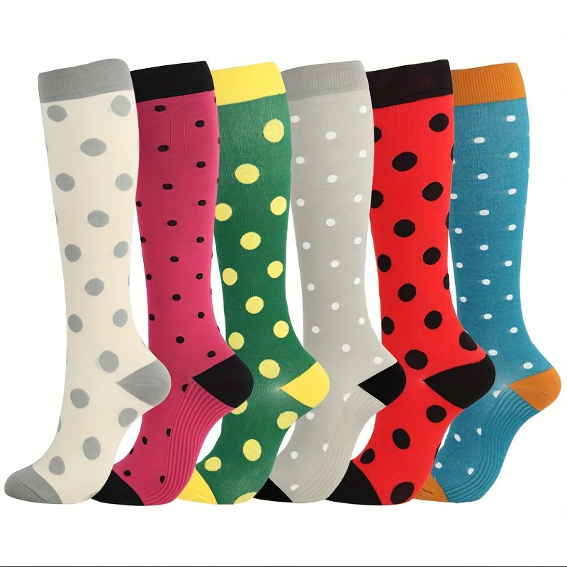 6 Pairs Sport Compression Thigh Socks for Running & Hiking