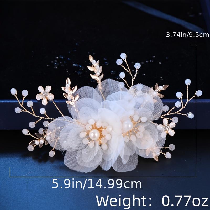 Crystal Flower Leaf Hair Clip Headband Bridal Hair Accessories