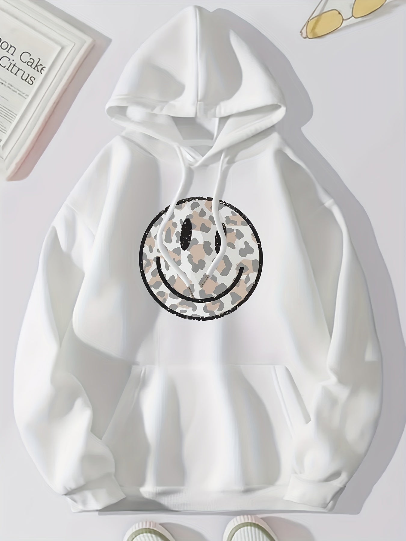 Leopard Print Hoodie with Kangaroo Pocket for Women