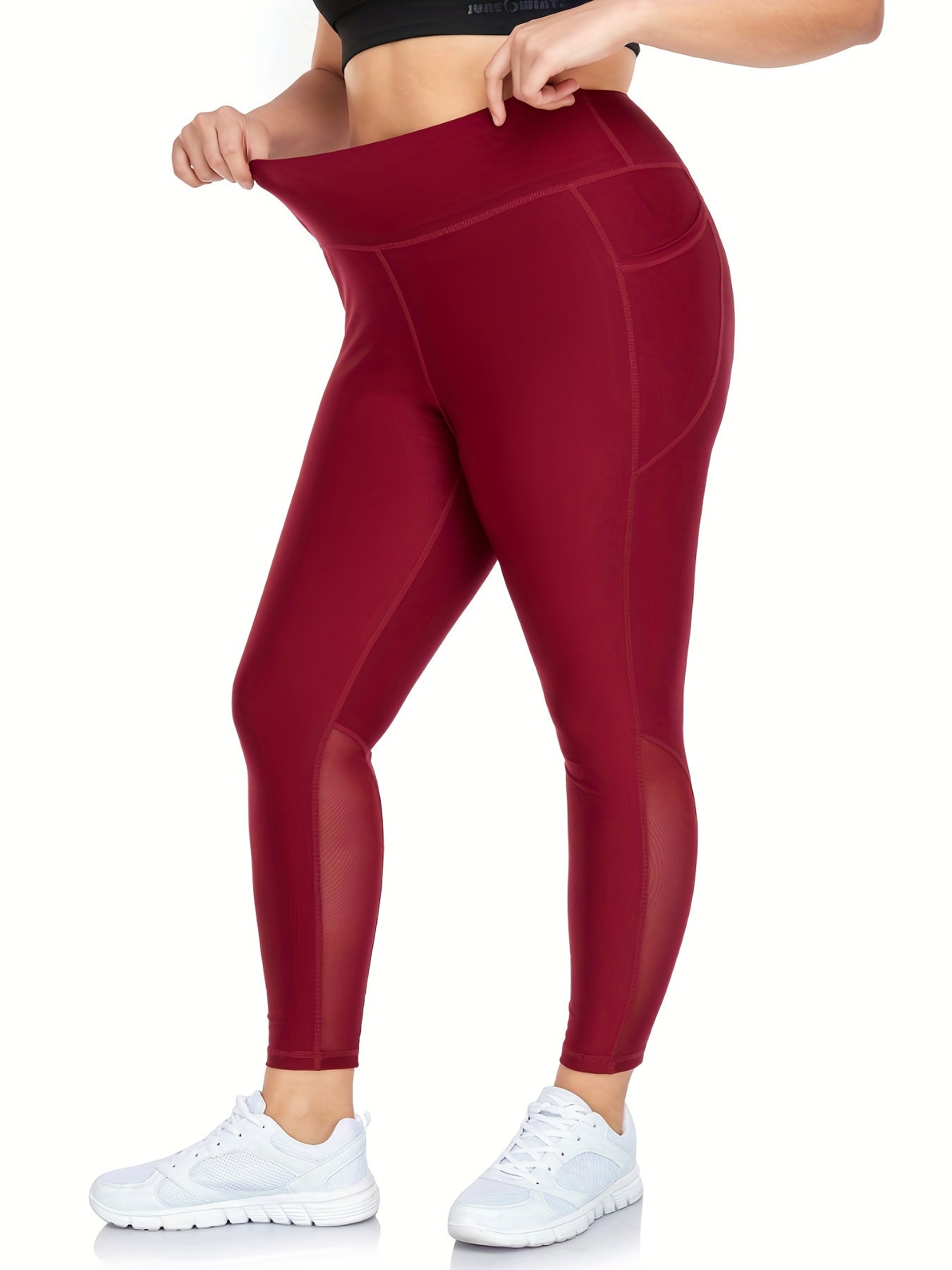 High Rise Mesh Leggings With Pockets