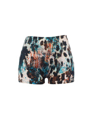 Letter & Floral Print Skinny Shorts for Women