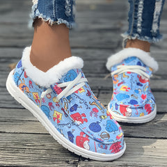 Women's Christmas Snow Boots with Santa Claus Designs