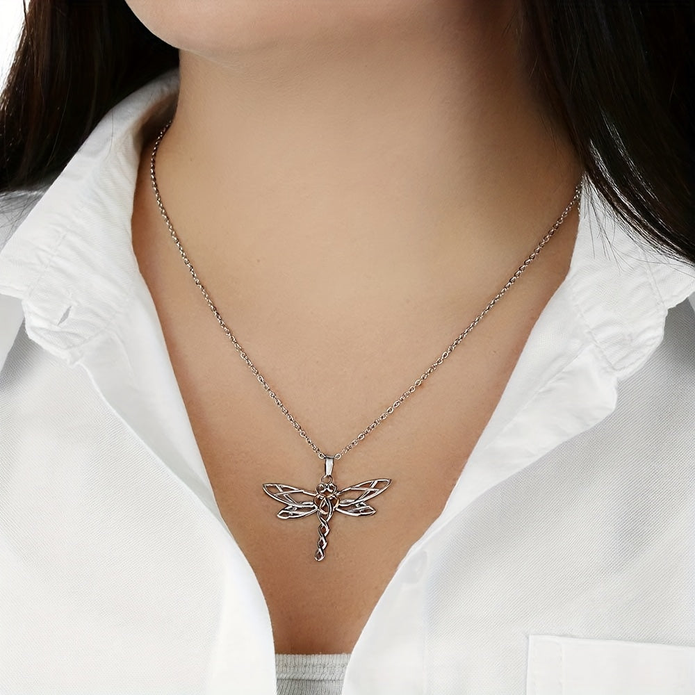 Dragonfly Pendant Necklace With Message Card - Gift For Daughter