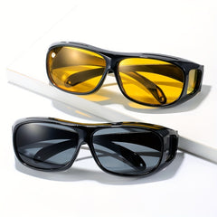 Square Night Vision Driving Sunglasses UV400 Sun Shades Glasses