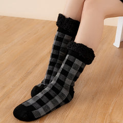 Womens Thermal Slipper Socks with Fur Lining