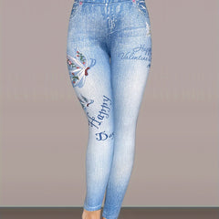 Denim Butterfly Yoga Tight Pants Fitness Leggings
