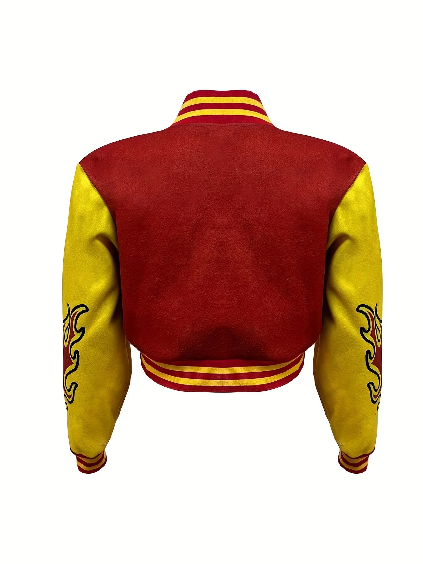 Graphic Print Baseball Collar Jacket Outerwear Women's Clothing