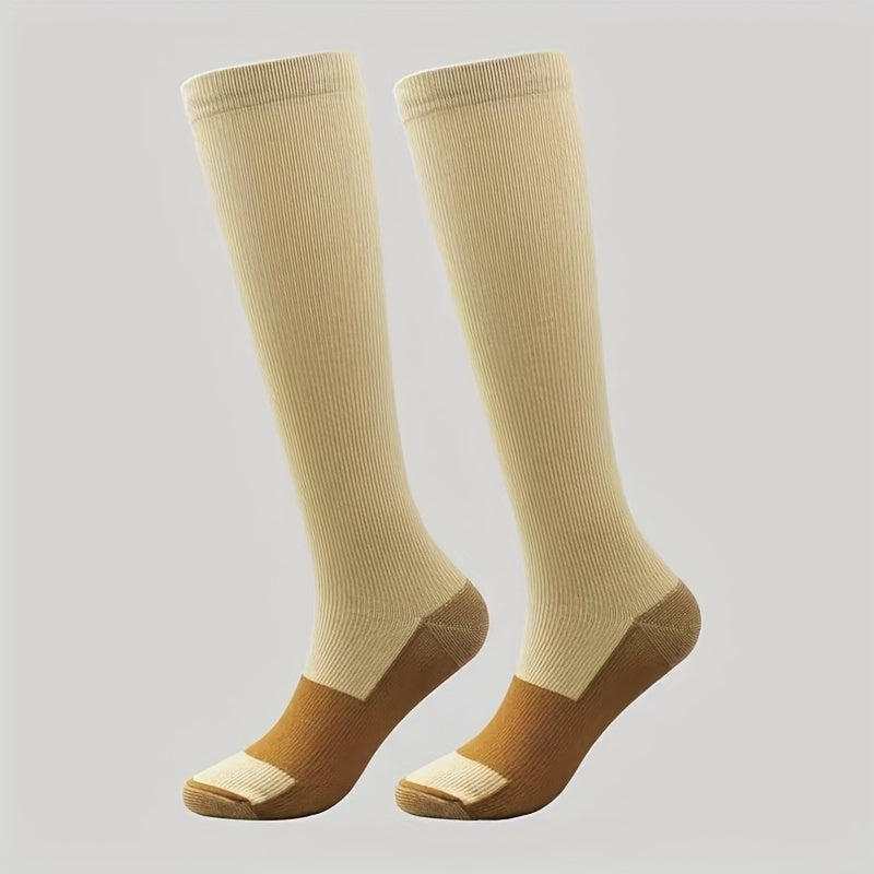 3 Pairs Copper Compression Thigh Socks for Outdoor Activities