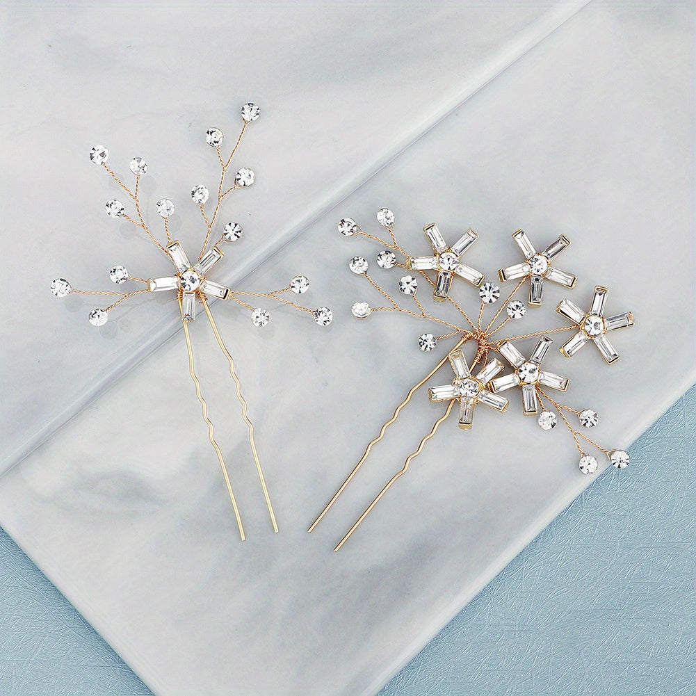 Rhinestone Star Hair Pin Bridal Wedding Headwear