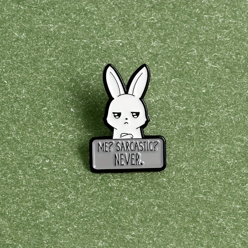 SARCASTIC NEVER Rabbit Enamel Brooch