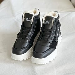 Women's Plush Lined Thermal Snow Boots Non Slip Chunky Shoes