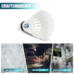 12pcs Durable Badminton Shuttlecocks for Family Training and Entertainment